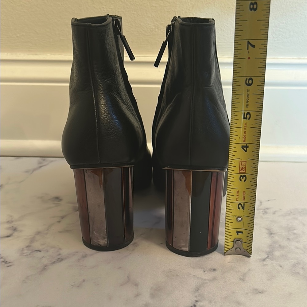 Zara Black Ankle Boots with Round Heel Size 9 (40) - Picture 9 of 16